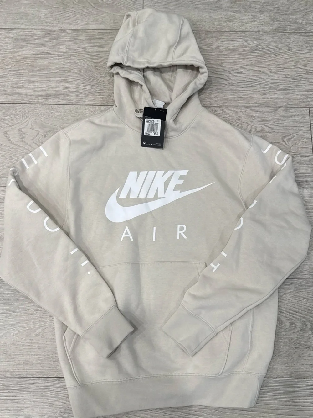 Nike Light Bone Pullover Hoodie with White Swoosh